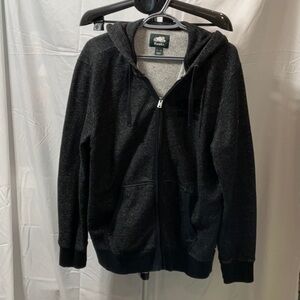 Roots Charcoal Zip-Up Hoodie. Ladies size do, men’s size l.